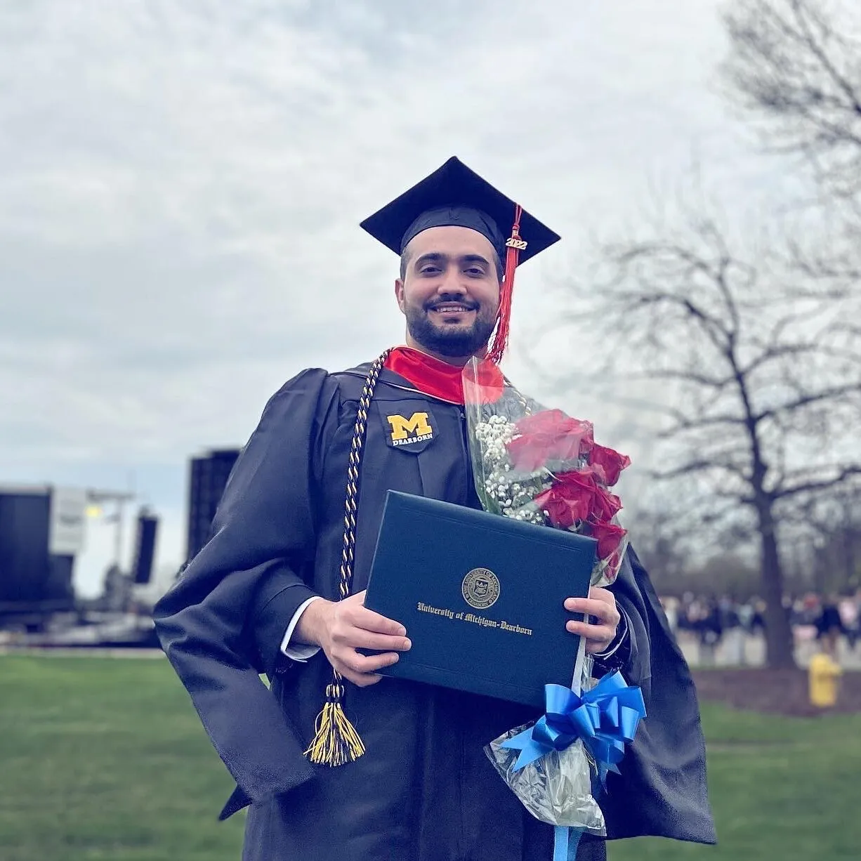 Majed in cap and gown at his University of Michigan graduation
